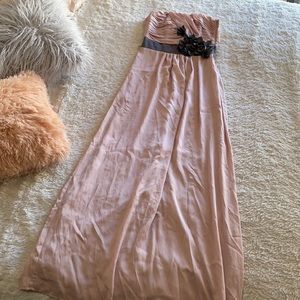 H&M beautiful dusty rose maxi gown satin flowers